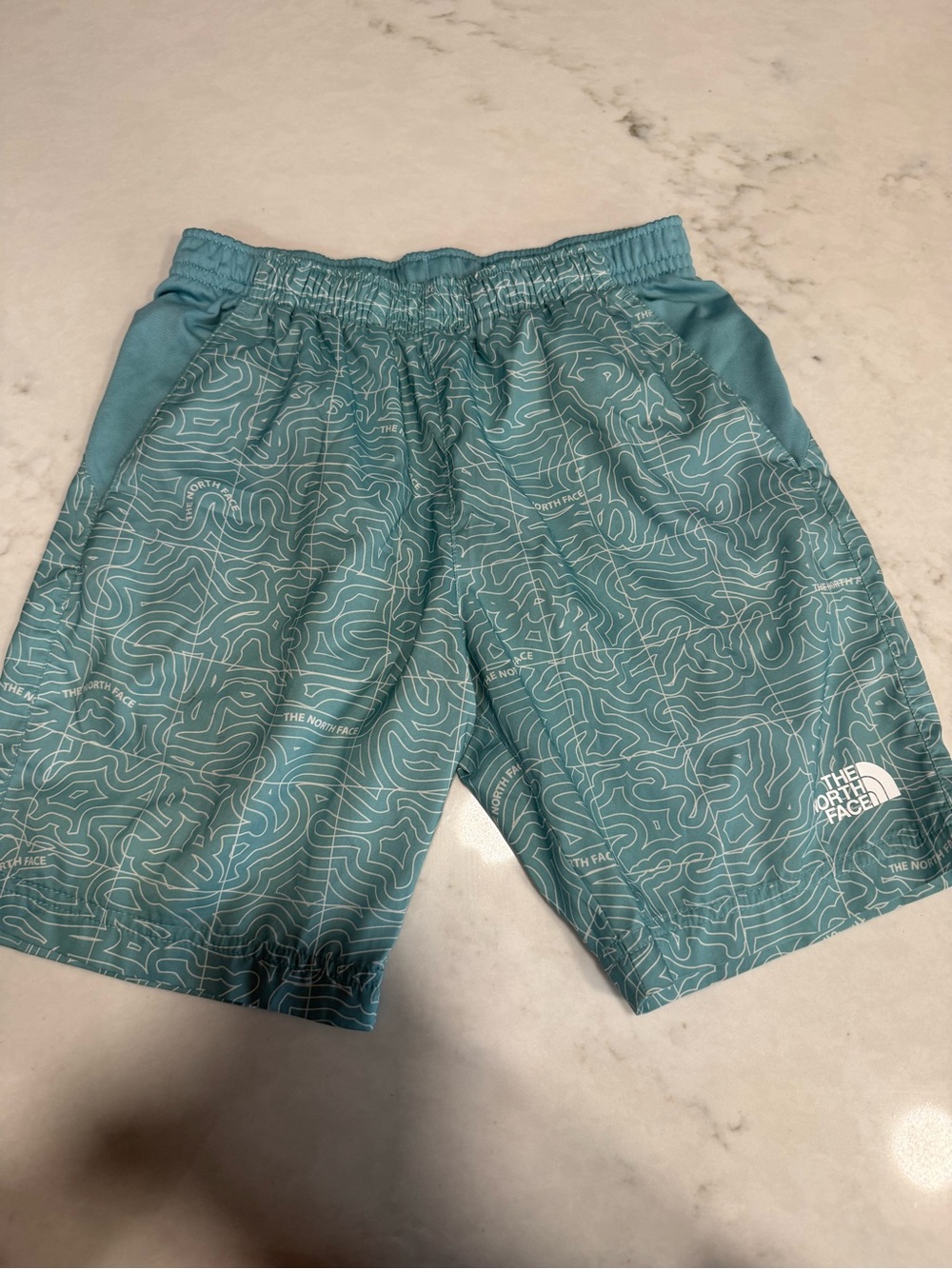 The North Face Light Teal Boys' Athletic Shorts Size M (10) EUC